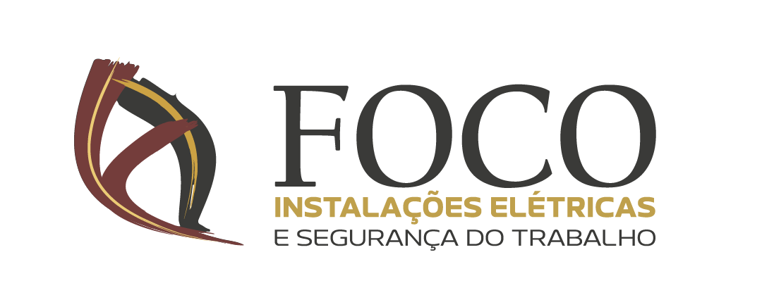 Logo vertical da FOCO Instalações Elétricas e Segurança do Trabalho