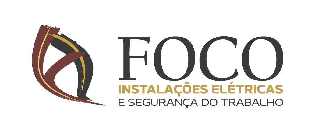 Logo vertical da FOCO Instalações Elétricas e Segurança do Trabalho